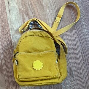 Kipling Mustard Yellow Mini Backpack